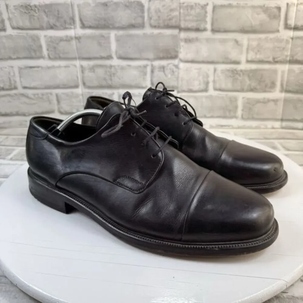 Kioto by LLOYD Men's 11.5 Extra Wide Black Leather Cap Toe Dress Oxford Shoe